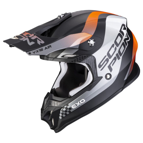 Helmet Scorpion VX-16 AIR Soul-DRUNK Matt black-Orange