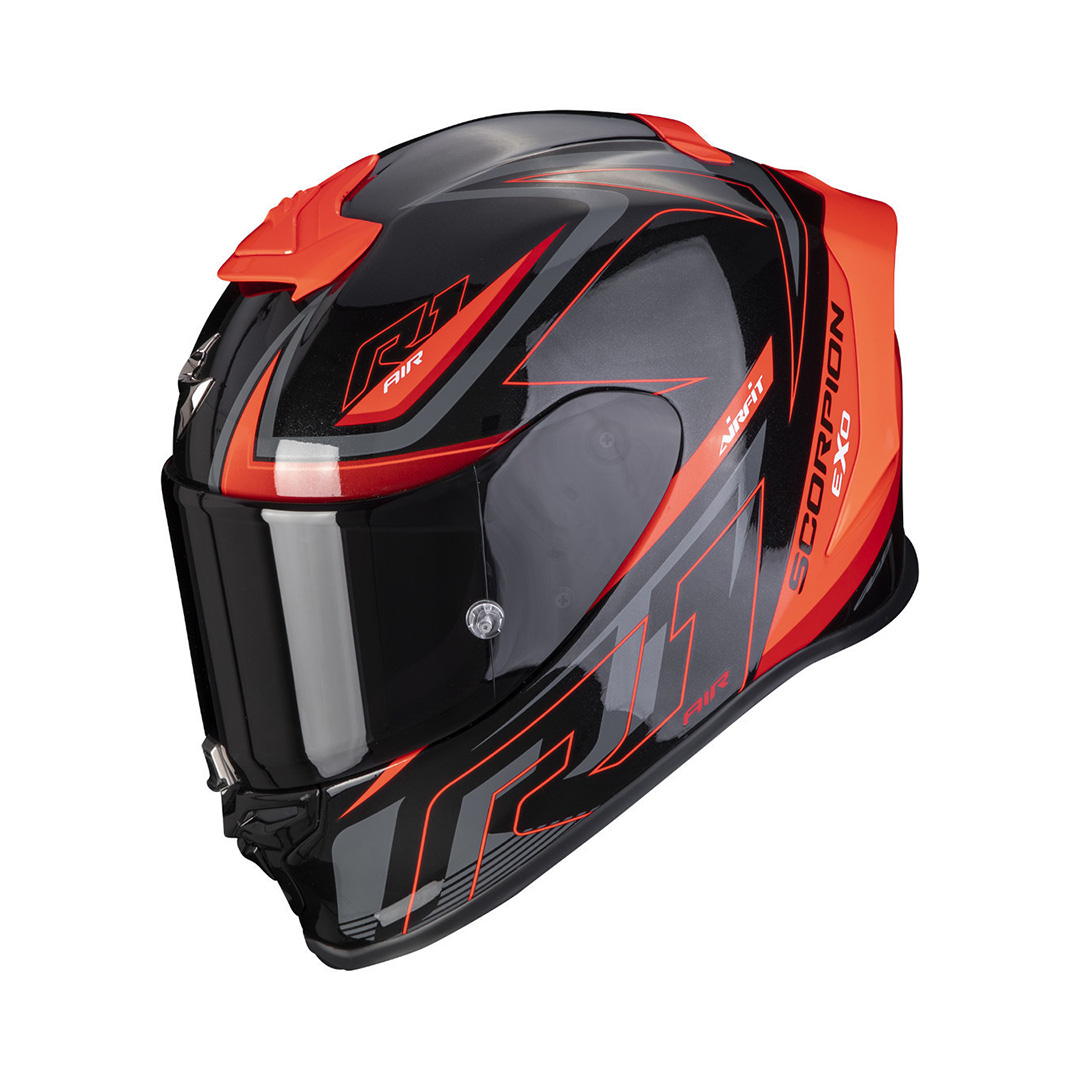 Helmet Scorpion EXO-R1 EVO Air GAZ - Metal Black - Red