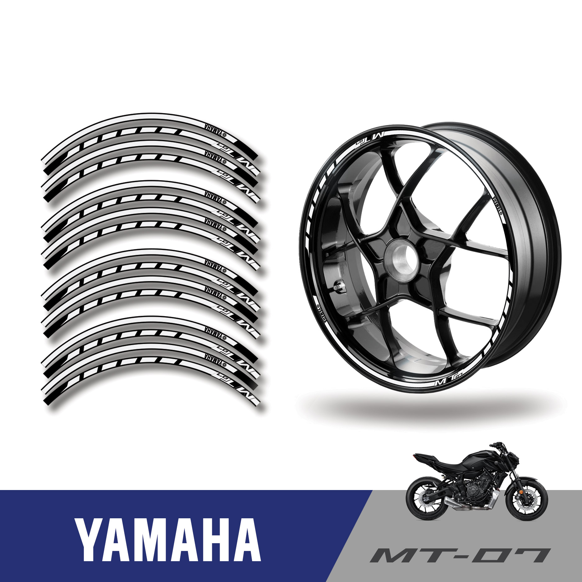 Yamaha MT-07 Wrath Wheel Stickers - Premium Design - SpinningStickers
